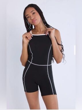 Unplug Black Super Smooth Romper by Blue Notes-Size Medium